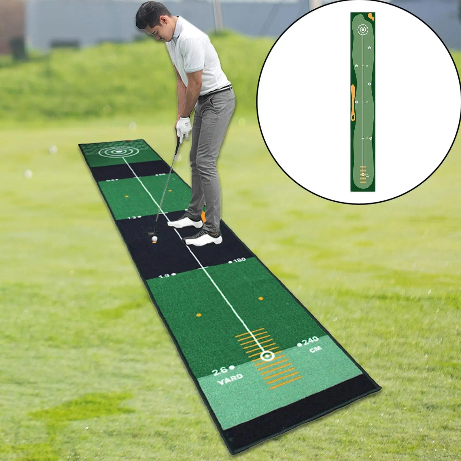 The Precision – Portable Golf Putting Mat | Indoor & Outdoor Practice Trainer
