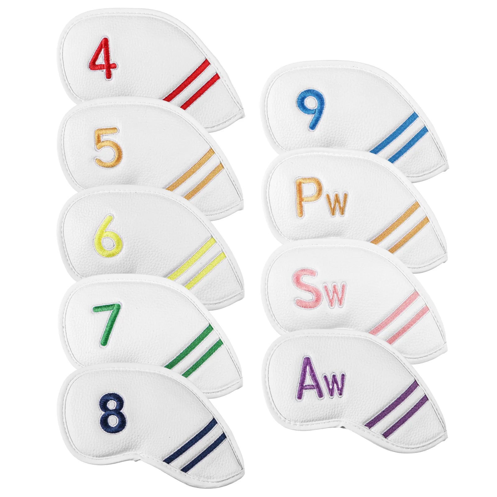 Premium Leather Golf Club Headcovers (10-Piece Set)