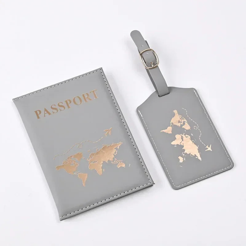 Women Men Travel Passport Holder Case Set Women Men Travel Passport Protective Cover Bags Luggage Tags Bags Travel Accessories