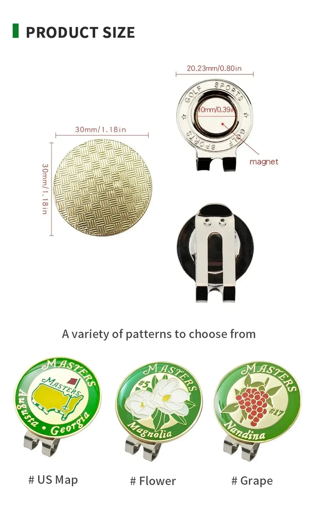 USA Magnetic Golf Ball Marker