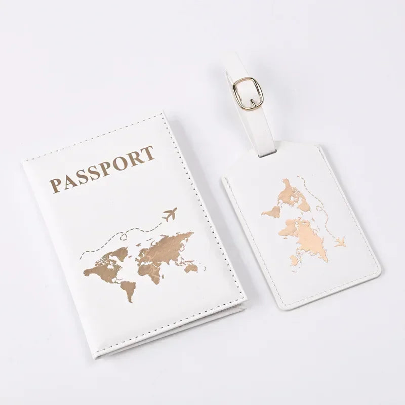 Women Men Travel Passport Holder Case Set Women Men Travel Passport Protective Cover Bags Luggage Tags Bags Travel Accessories