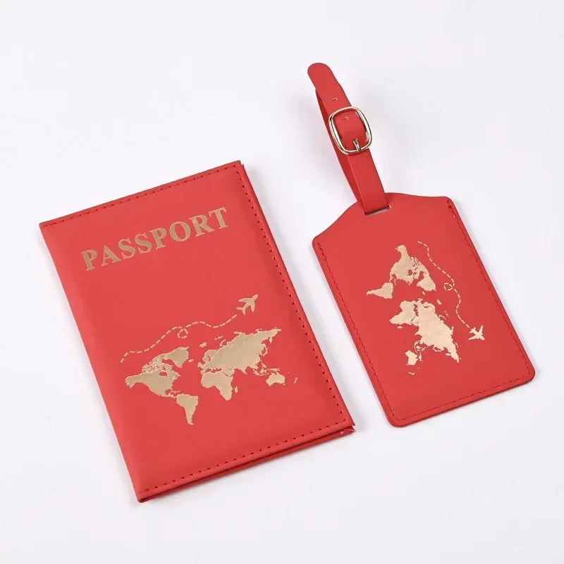 Women Men Travel Passport Holder Case Set Women Men Travel Passport Protective Cover Bags Luggage Tags Bags Travel Accessories