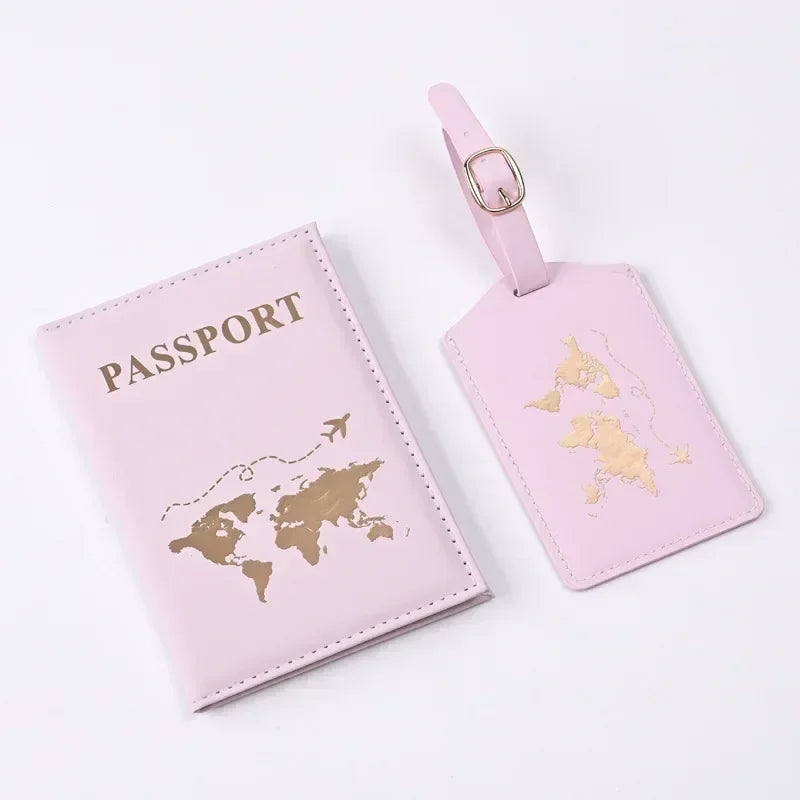 Women Men Travel Passport Holder Case Set Women Men Travel Passport Protective Cover Bags Luggage Tags Bags Travel Accessories
