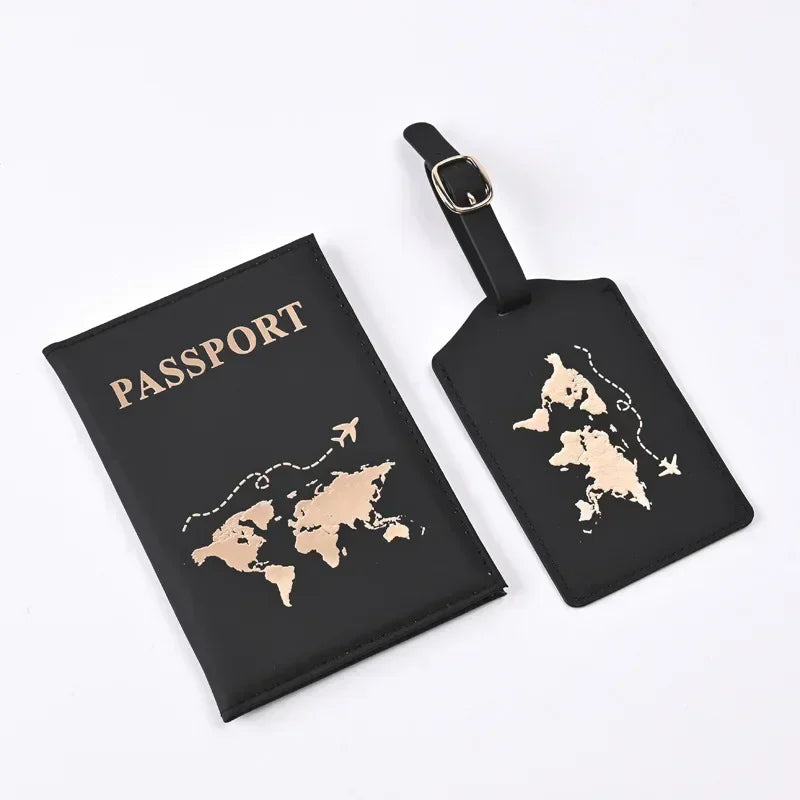 Women Men Travel Passport Holder Case Set Women Men Travel Passport Protective Cover Bags Luggage Tags Bags Travel Accessories