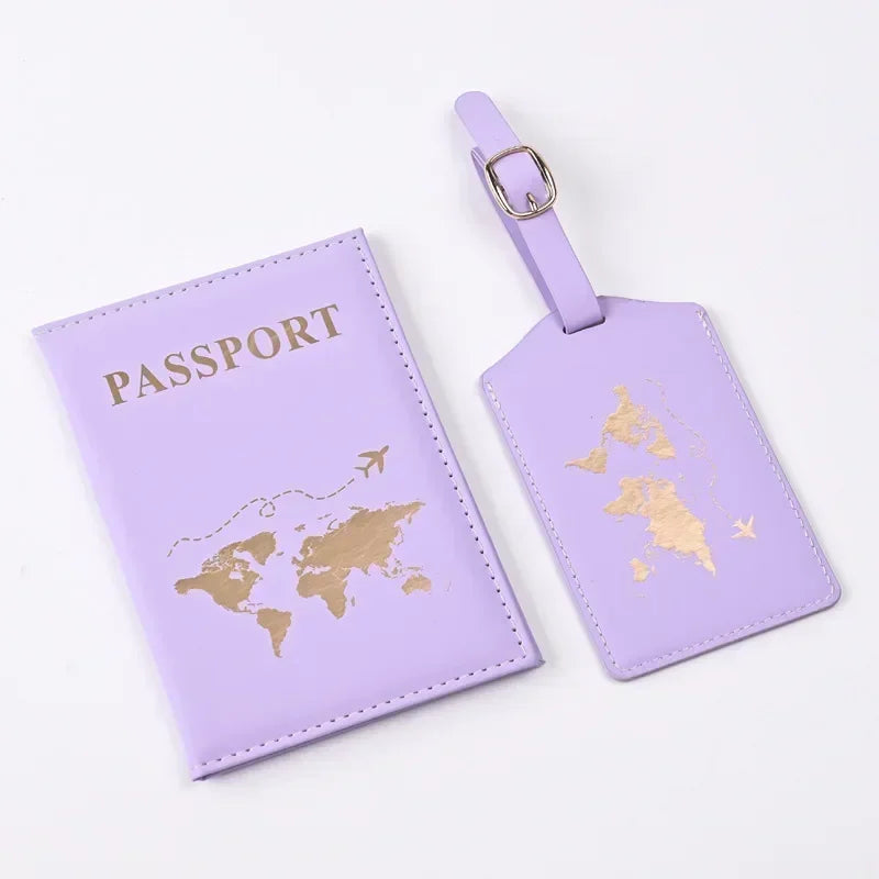 Women Men Travel Passport Holder Case Set Women Men Travel Passport Protective Cover Bags Luggage Tags Bags Travel Accessories